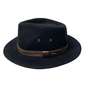 Scala 100% wool fedora hat size M black‎